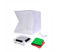 Комплект FS-FBVP: серебряная вращающаяся подставка с электроприводом и складной фотобокс со встроенной LED подсветкой