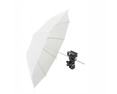 Комплект для съемки UWD-81: зонт просветный диаметром 81 см и держатель для вспышки и зонта, зажим тип E с холодным башмаком