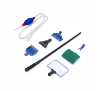 Набор для аквариума: сифон, скребок, сачок, губка, грабли и вилка