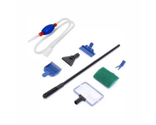 Набор для аквариума: сифон, скребок, сачок, губка, грабли и вилка