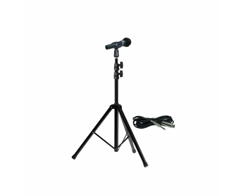 Микрофон динамический SH-02, кабель 4м XLR – Jack 6.35, на напольной стойке JBH с держателем для ручного микрофона
