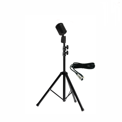 Микрофон винтажный черный, кабель 2.5 м XLR (female) – mini-jack 3.5 mm (male), на напольной стойке JBH