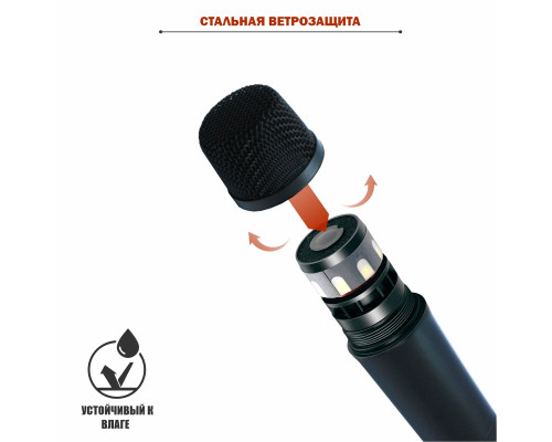 Динамический микрофон RVM, кабель 2 м XLR-Jack 3.5, с держателем «бочонок» на пантографе KGS с усиленной струбциной