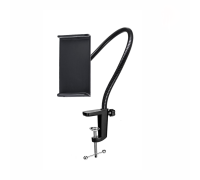 Гибкий держатель GDTS-25 для планшета и телефона до 25 см на усиленной струбцине, черный