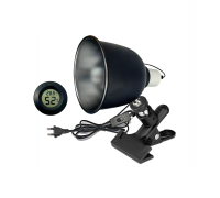 Светильник LST215 на прищепке PR1 и термометр гигрометр для террариума рептилий