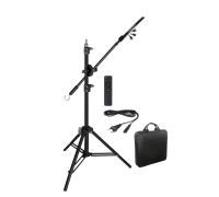 Кольцевая лампа RL-21 со штативом LS-63K и 3 держателями для телефона для горизонтальной съемки с крючком для противовеса