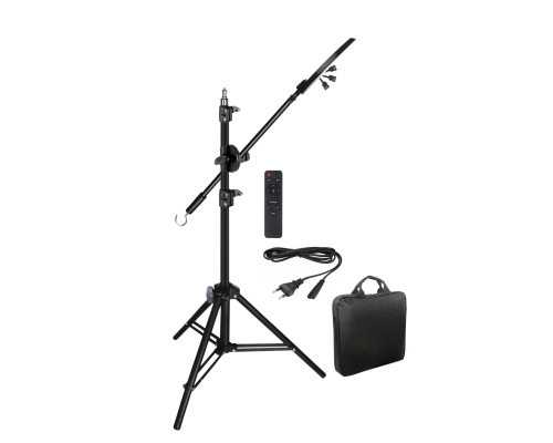 Кольцевая лампа RL-21 со штативом LS-63K и 3 держателями для телефона для горизонтальной съемки с крючком для противовеса