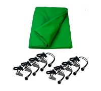 Фотофон хромакей 1.5х3 м и 8 боковых зажимов с металлической прищепкой