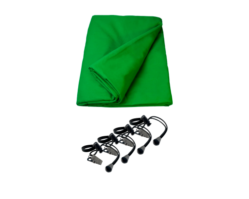 Фотофон хромакей 0.5х1 м и 4 боковых зажима с металлической прищепкой