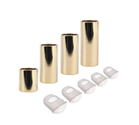 Слайдеры, высота 28, 51, 60 и 70 мм, сталь, цвет золото и напальчники силиконовые белые для игры на гитаре, размер XXS, XS, S, M, L