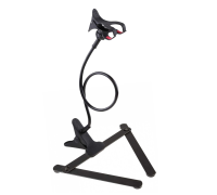 Гибкий черный держатель PP-B-P для фитолампы на пластиковой прищепке и настольной подставке