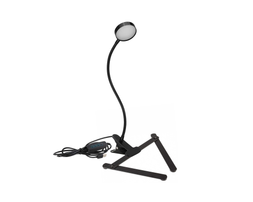 Гибкая переносная лампа SL-06bd-P на прищепке и настольной подставке, кабель USB