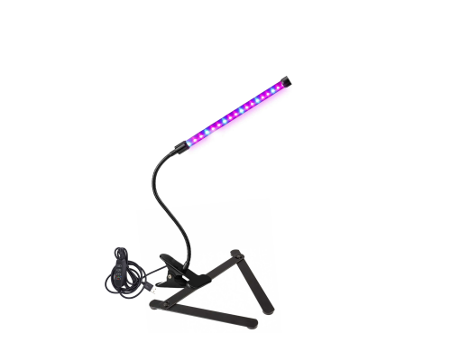 Фитолампа светодиодная для растений,1 панель, с регулируемым зажимом и настольной подставкой