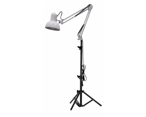 Светильник напольный, поворотный торшер AMW-PW-JBH с белым средним абажуром