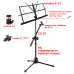 Подставка для нот PML-01-DT85 складной пюпитр на стойке с держателем для телефона на шарнире