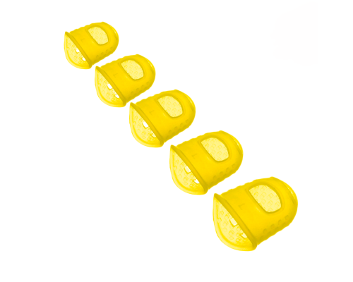 Напальчники силиконовые универсальные желтые для игры на гитаре, размер XXS, XS, S, M, L, 5шт