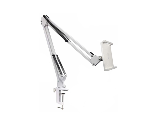 Держатель DP25-NBS-W для планшета шириной до 25 см на пантографе и усиленной струбцине, белый