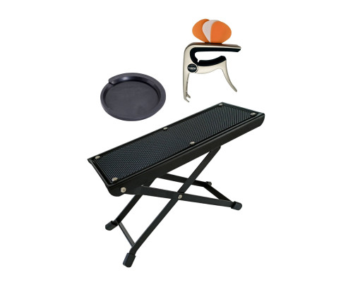 Набор гитариста KSGF-01B: сурдина, каподастр и подставка под ногу