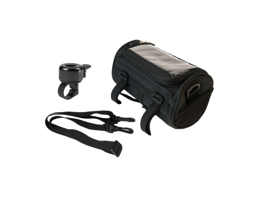 Велонабор VS-VB02ZV: велосумка на руль, звонок для велосипеда