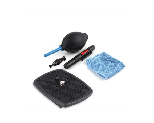 Быстросъемная площадка BH-7 для штатива, 35x35 мм, и набор для чистки объектива 3 в 1: салфетка, воздуходувка, ручка карандаш для чистки