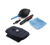 Быстросъемная штативная площадка 44.6х44.6 мм и набор для чистки объектива 3 в 1: салфетка, воздуходувка, ручка карандаш для чистки