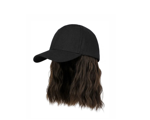 Парик: кепка с волнистыми короткими волосами, цвет каштановый