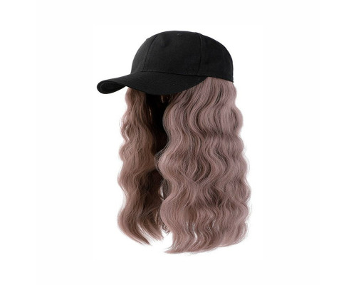 Парик: кепка с волнистыми длинными волосами, цвет светло-каштановый