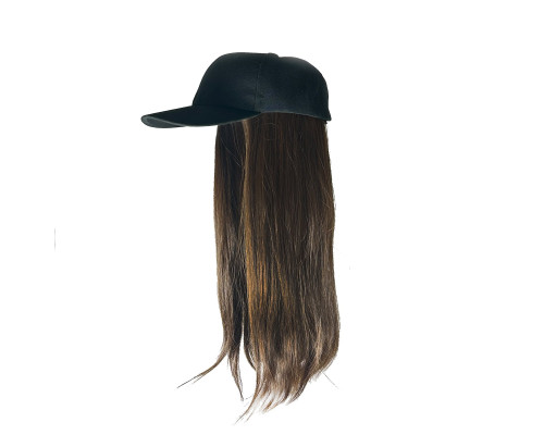 Парик: кепка с прямыми длинными волосами, цвет темно-русый
