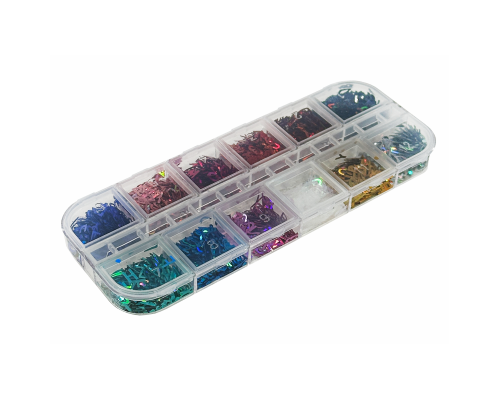 Набор букв из фольги, 26 букв, 12 цветов, градиент, в футляре