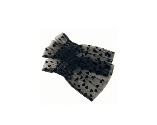 Манжеты для съемки маникюра, материал тюль, узор черные сердечки, 1 пара