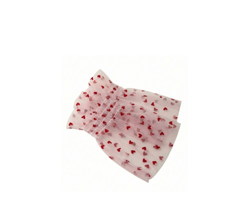 Манжеты для съемки маникюра, материал тюль, узор красные сердечки, 1 пара