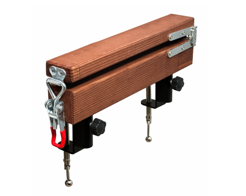 [СЛГП] Деревянный мини станок брейдера на струбцинах, зажим 25WOOD-HAIR-4 с замочком, прищепка для плетения кос, дред