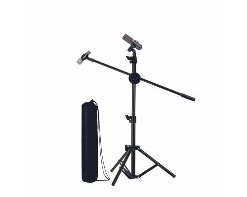 Микрофонная стойка журавль MCPro-5C с держателем для ручного микрофона,  держателем прищепка и чехлом для переноски