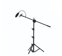 Напольная стойка для микрофона журавль MCPro-24P с поп-фильтром диаметром 15.5 см