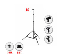 Усиленная напольная микрофонная стойка LS-M145 с тремя держателями для микрофона