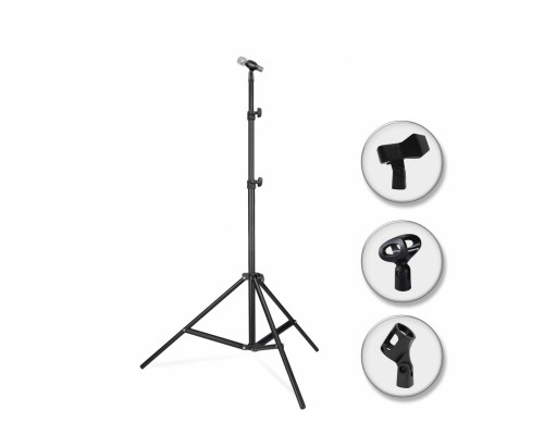 Усиленная напольная микрофонная стойка LS-M145 с тремя держателями для микрофона