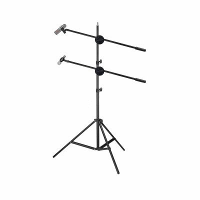 Микрофонная стойка двойной журавль JBDuo-2 с держателем для ручного микрофона и с держателем прищепка