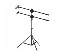Микрофонная стойка двойной журавль LSDuo-3 с держателем для ручного микрофона и с держателем прищепка