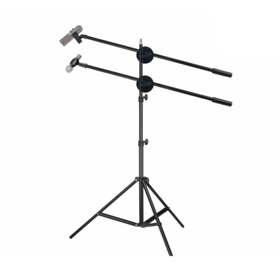 Микрофонная стойка двойной журавль LSDuo-3 с держателем для ручного микрофона и с держателем прищепка