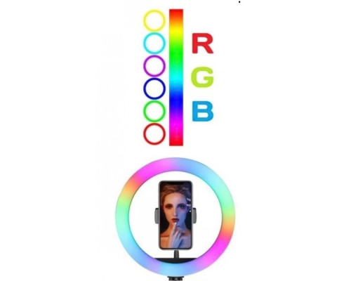 Кольцевая лампа RGB RL-14 с 3 держателями для смартфона, сумкой, диаметр 36 см