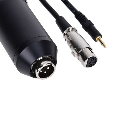 Конденсаторный микрофон BM-800 на настольной подставке с регулировкой высоты и держателем прищепкой, с кабелем XLR - Jack 3.5 и USB адаптером, черно-золотой