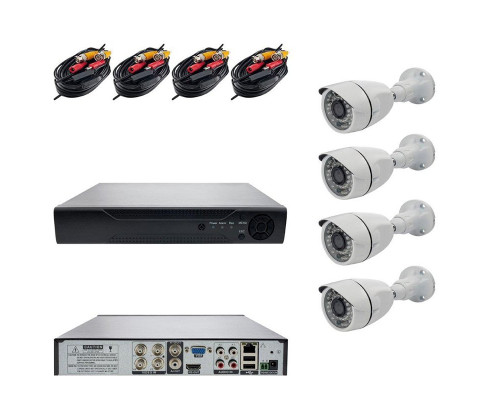 Комплект AHD видеонаблюдения на 4 камеры для улицы 2Mп