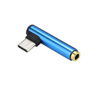 Переходник P-09 USB Type-C (m) — mini jack 3.5 mm, голубой