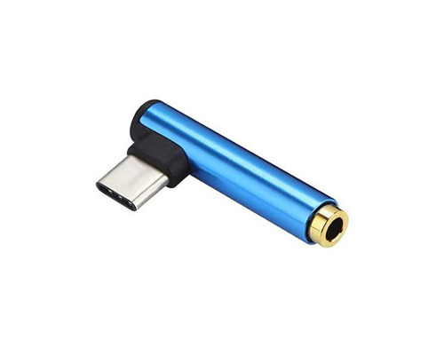 Переходник P-09 USB Type-C (m) — mini jack 3.5 mm, голубой