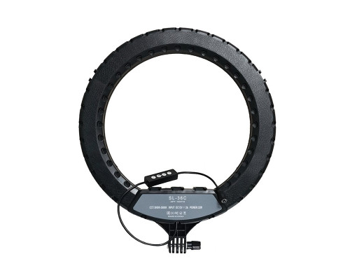 Кольцевая светодиодная лампа SL-36C с держателем телефона, диаметр 36 см