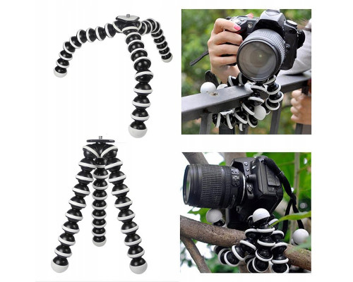 Гибкий штатив трипод Octopus Flex-25 усиленный, для телефонов, камер, кольцевых ламп, высота 24 см