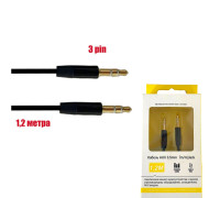 Кабель AUX mini jack 3.5 (M) 3 pin, 1,2 м