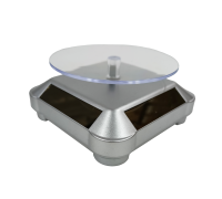 Вращающаяся подставка для товара с электроприводом с солнечной батареей, серебряная