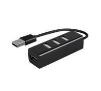 USB-разветвитель на 4 разъема USB 2.0, черный