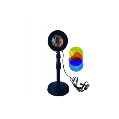 Настольная светодиодная лампа-проектор закат, со сменными светофильтрами